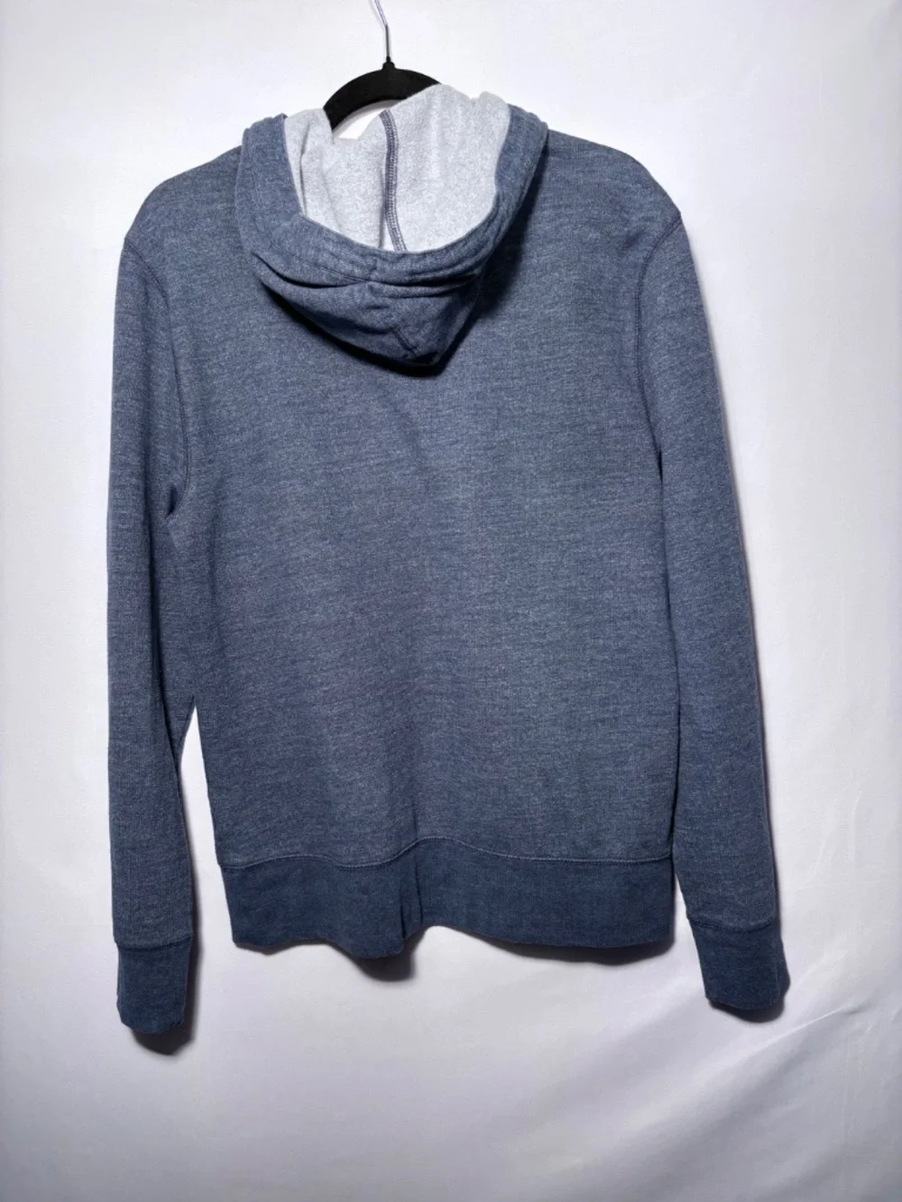 J. Crew Authentic Fleece Henley Hoodie Blue Heathered Pullover Mens Size Medium